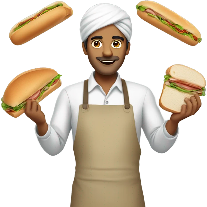 Indian man making sandwich’s emoji