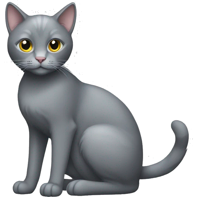 The grey cat is thin emoji