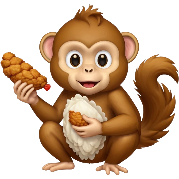 Monkey eating fried chicken  emoji