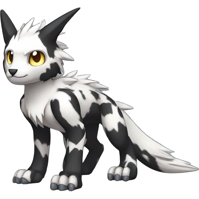 cute cool edgy Digimon-Fakemon-animal with cool markings full body emoji