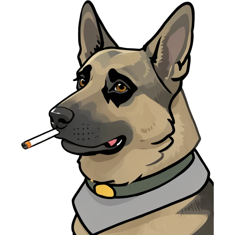 German shepherd smoking  emoji