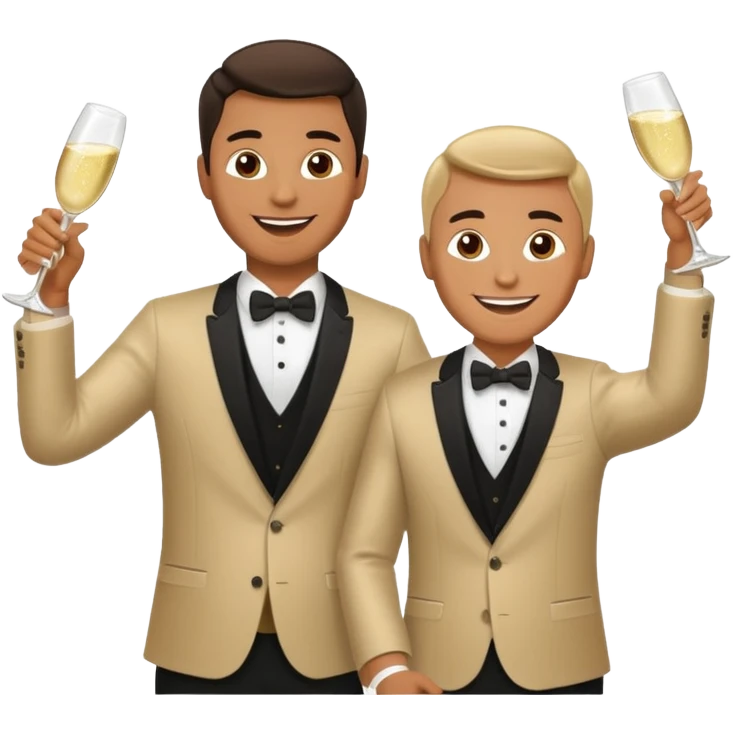 happy man raising two bottles of champagne emoji