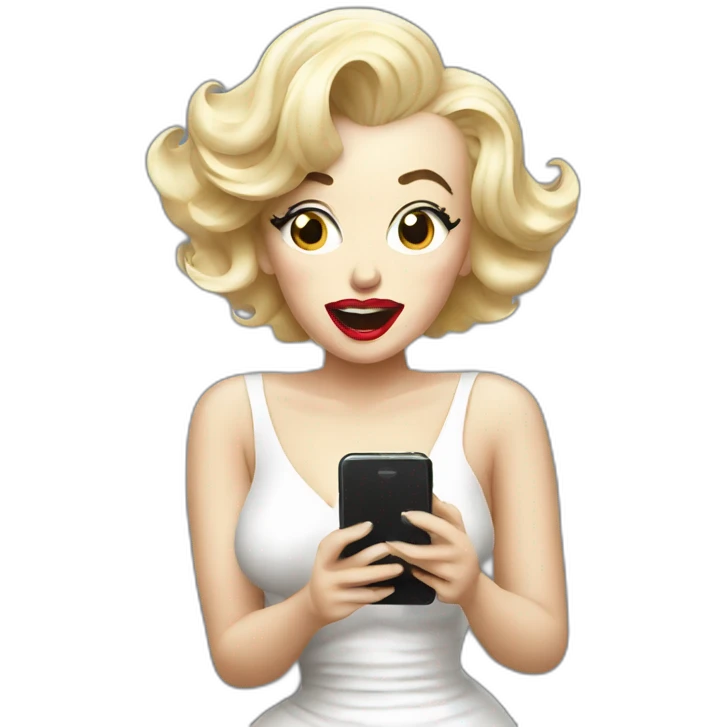 marilyn monroe speaking with smartphone emoji