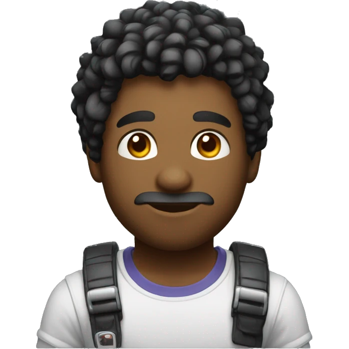 un chico de pelo negro gamer estando cabreado emoji