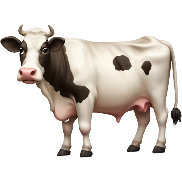 Generate a obese cow holding a coca cola  emoji