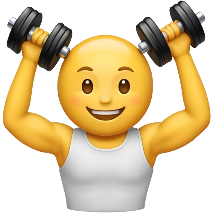 Emoji holding dumbell emoji