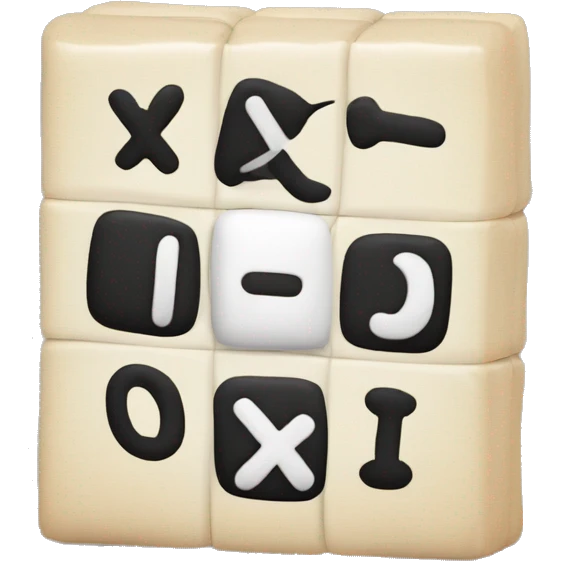 3x3 square tic-tac-toe x o emoji