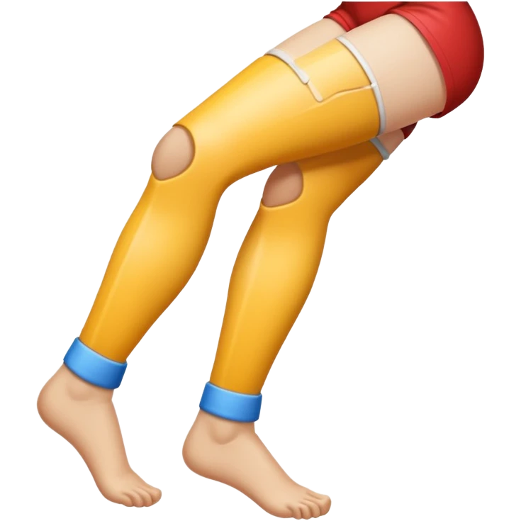 сделай на зеленом фоне эмодзи человечек с травмой ноги emoji