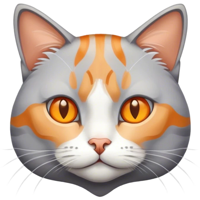 Corazón atigrado tono plomo con blanco y toques anaranjados  emoji