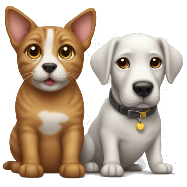 Cat and dog emoji