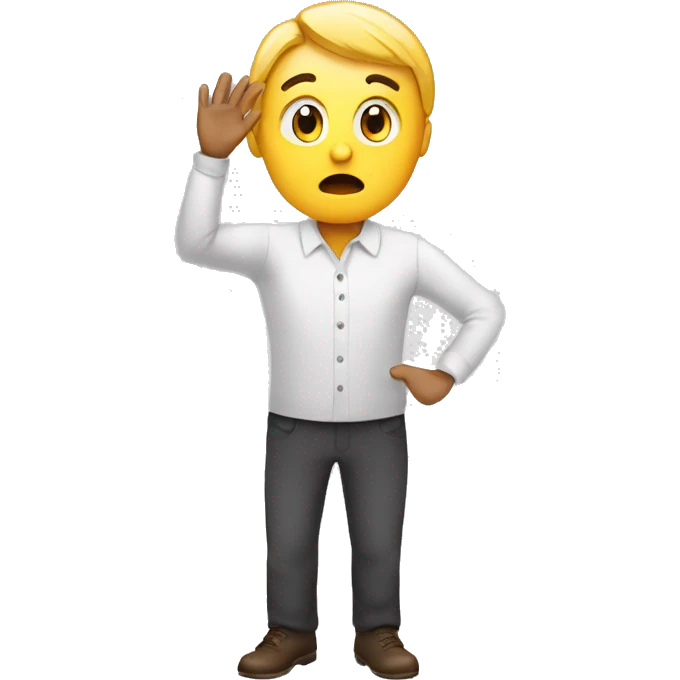 confused customer with hands question mark emoji