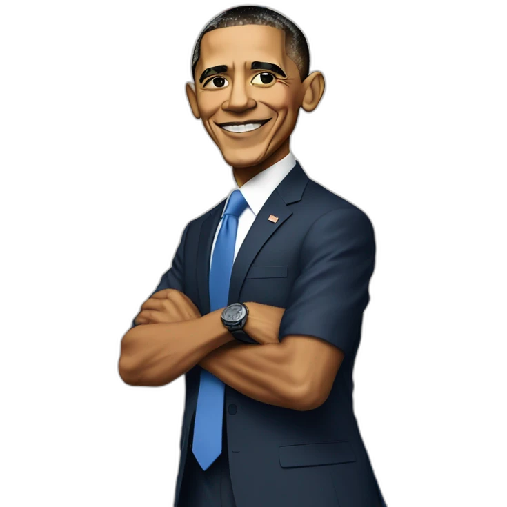 Barack Obama con la bandera cubana en la mano emoji