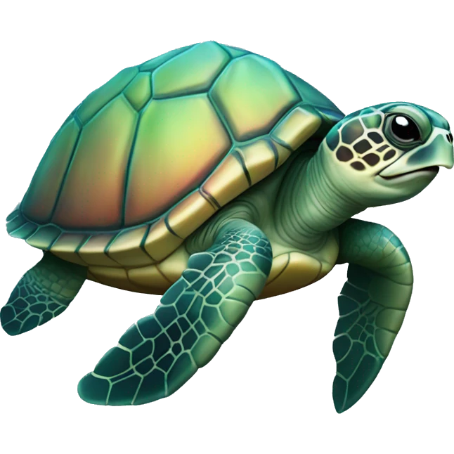 Iridescent sea turtle emoji