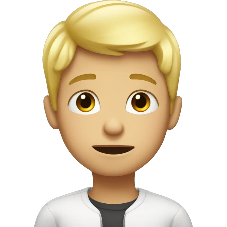 Blond boy saying sorry emoji