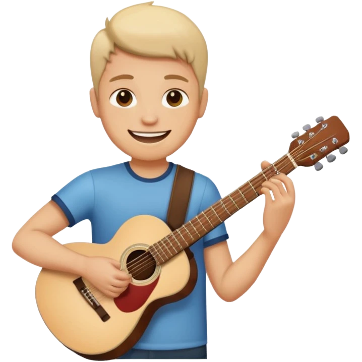A Heart how is holding a guitar and smile emoji