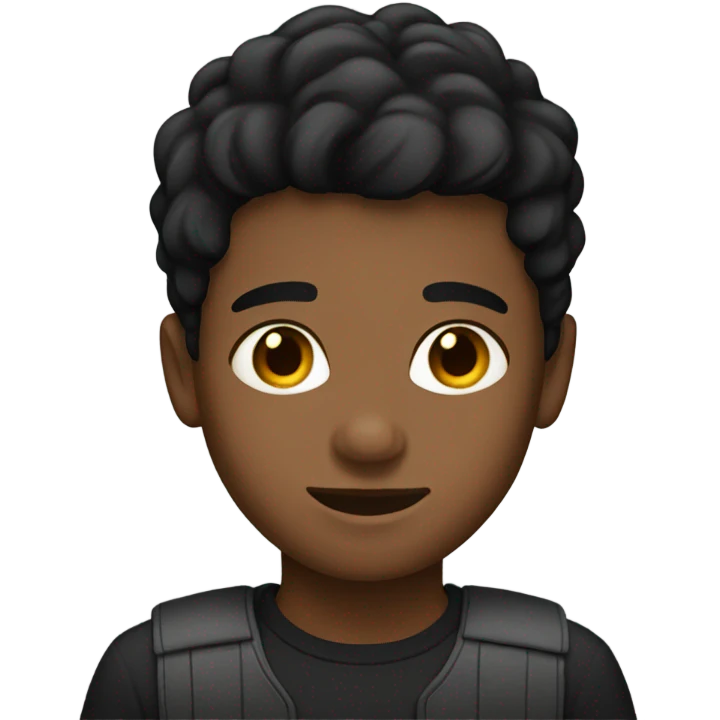 Brown skin short black haired boy emoji