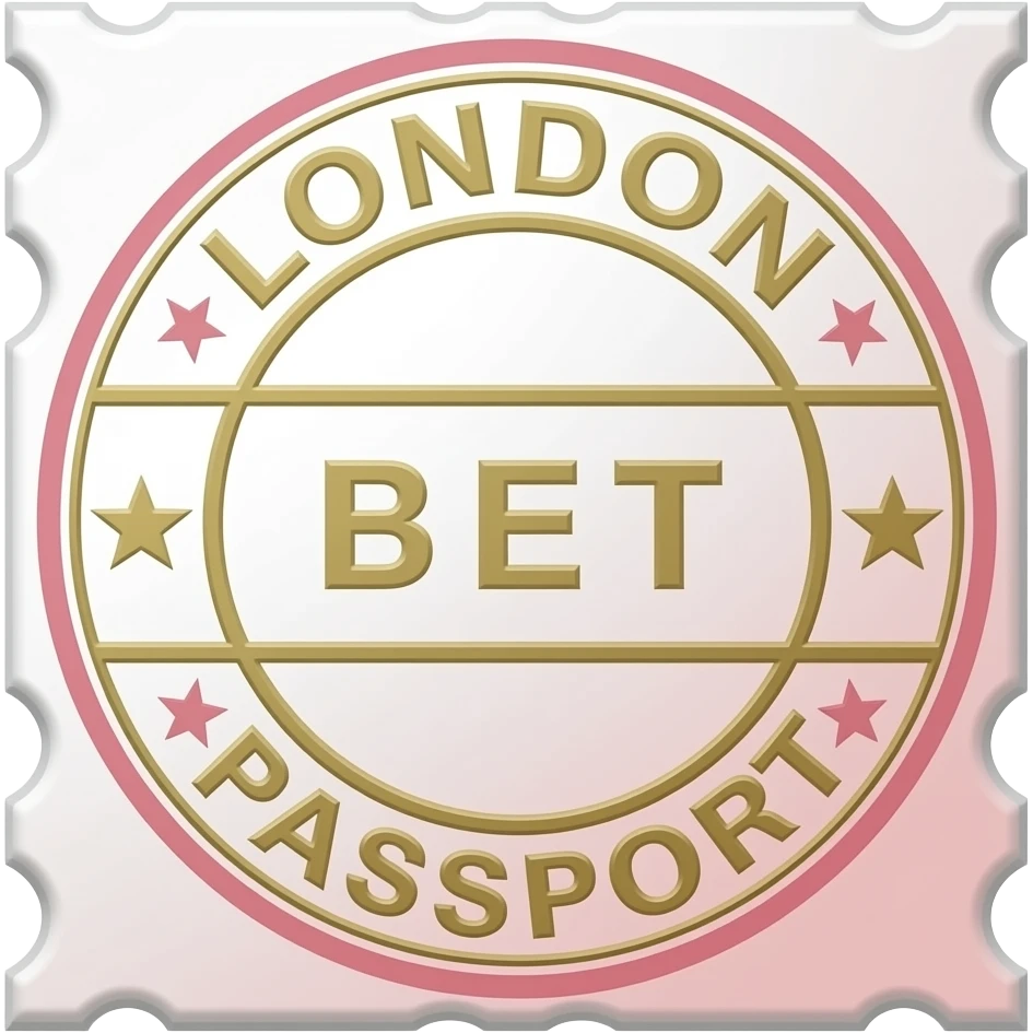 Elegant London passport stamp design, isolated, centered, no background, blush pink and gold, refined travel luxury aesthetic emoji