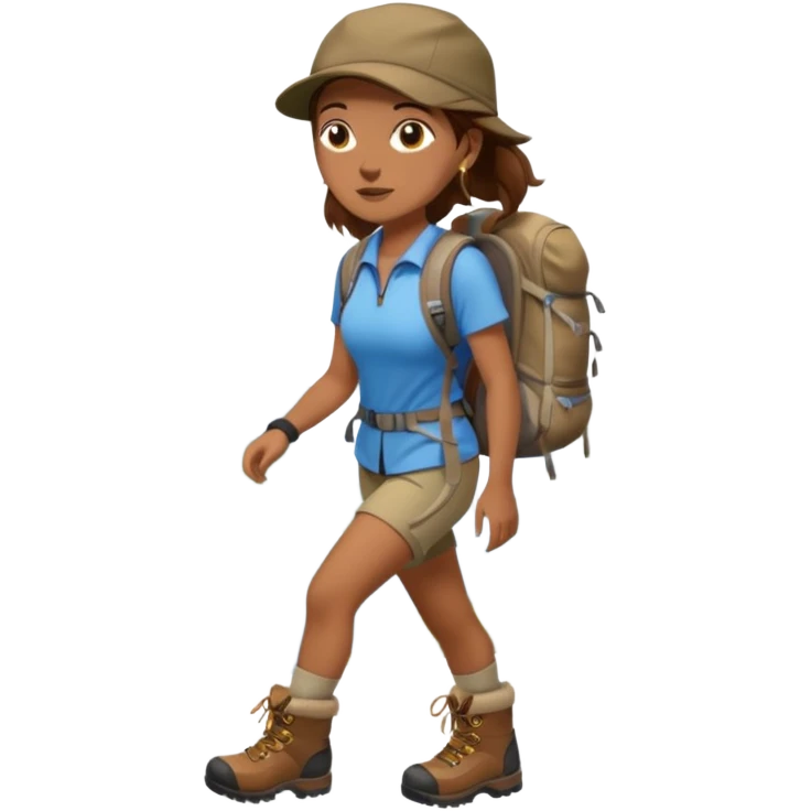 woman hiking  brown hair emoji