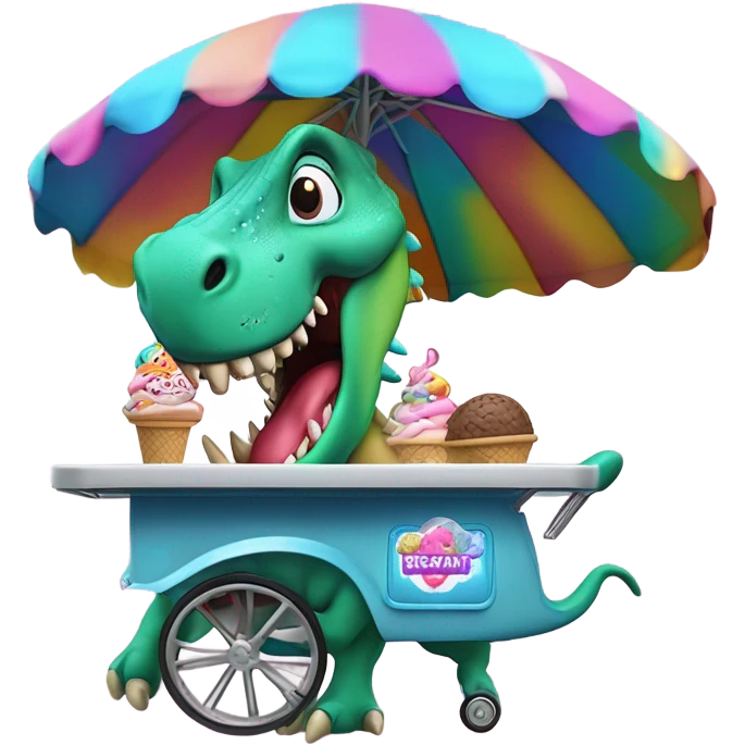 Dinosaur selling ice cream emoji