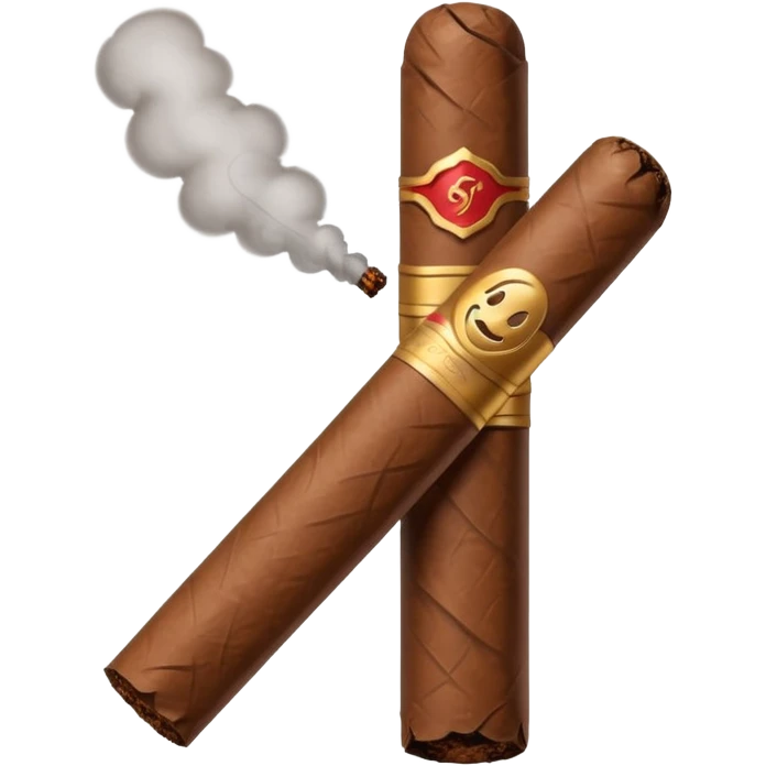 Emoji-style cigar icon, dark brown wrapper, subtle smoke, minimalistic, clean silhouette emoji