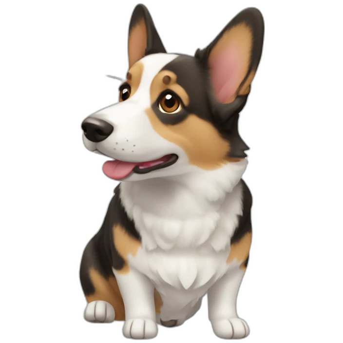 Cardigan welsh corgi head short hair emoji