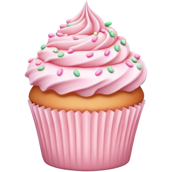 White cupcake with light pink sprinkles  emoji