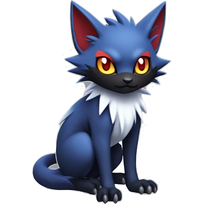 Edgy Cute Cool Kawaii Litten-Zorua-Noibat-Absol-Pokémon Full Body emoji