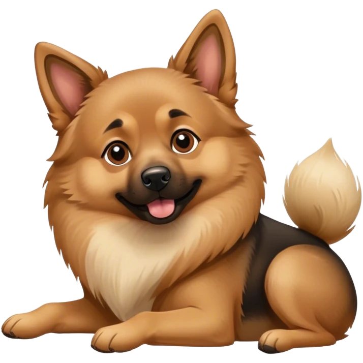 German Shepard dog with Pomeranian dog  emoji