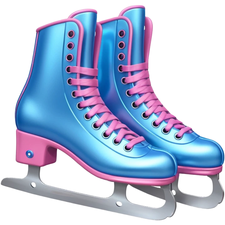 Blue and pink ice skates emoji