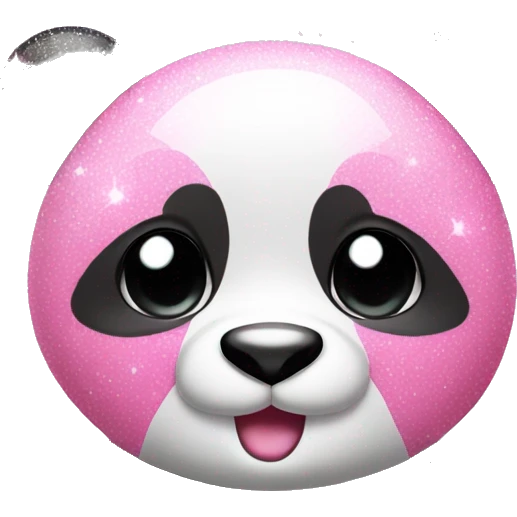 Pink panda with sparkly  emoji