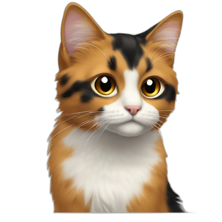 calico cat long haired black mark on nose black stripe on nose emoji