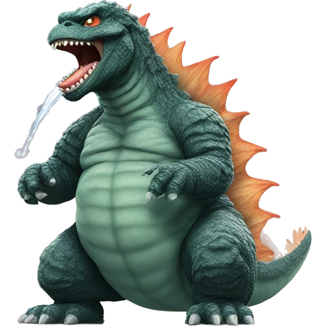 Godzilla puking emoji
