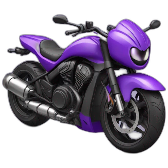 Alien violet sur une moto emoji