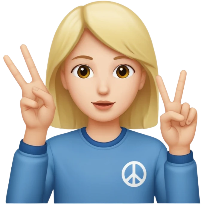 person throwing up a peace sign emoji