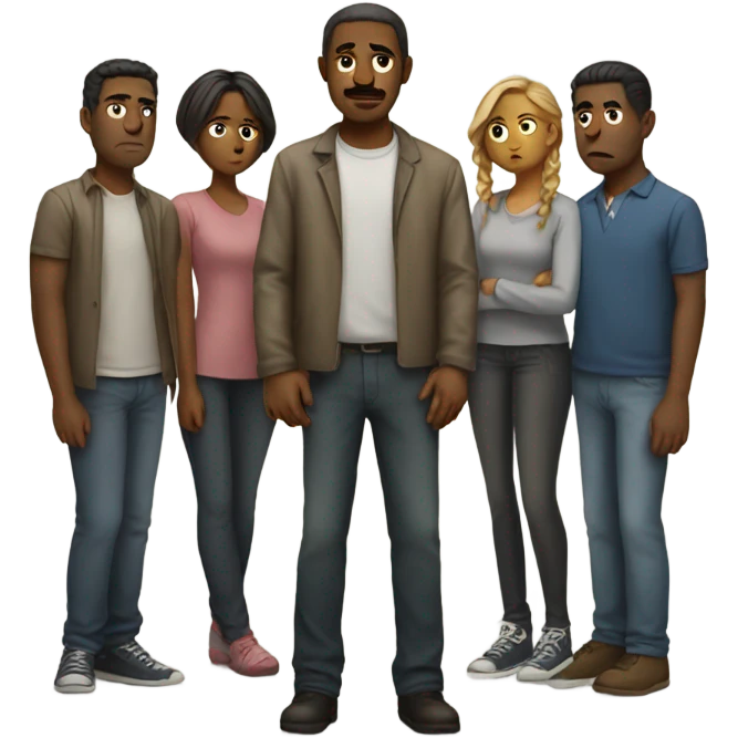 Group of sad people  standing emoji