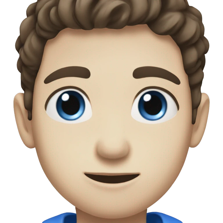 Brunette boy whit blue eyes and pale cream skin emoji