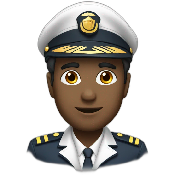 Pilot white with hat emoji