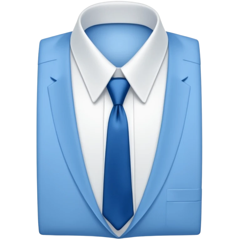 men's blue tie on white shirt, minimalism, no emojis or faces, iOS emoji style emoji