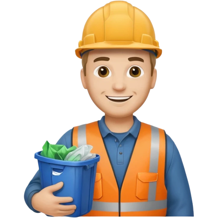 garbage man with helmet emoji