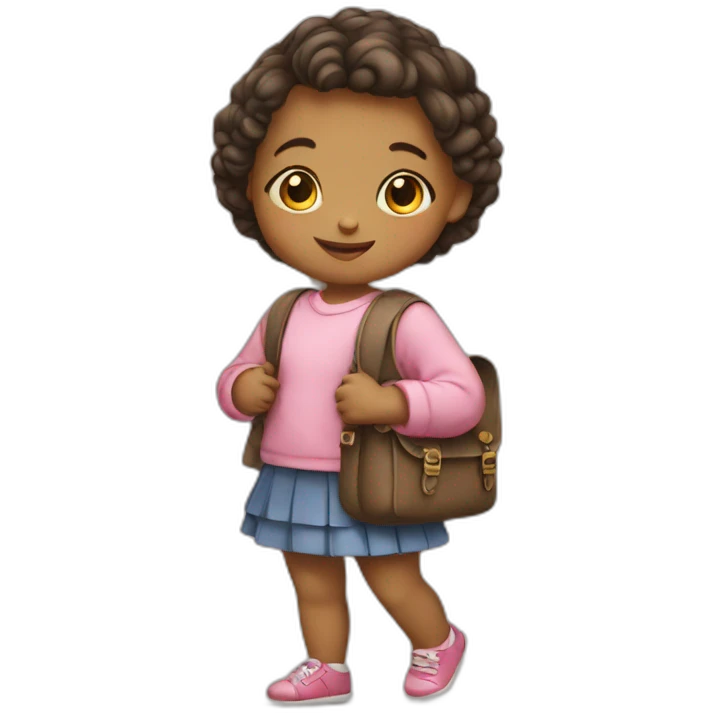 Baby girl with school bag emoji