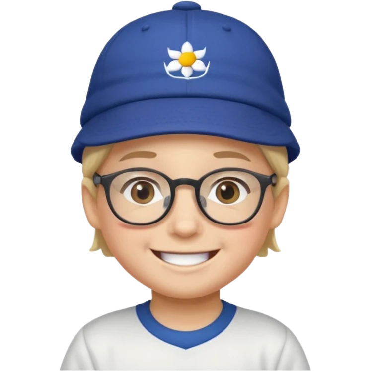 glasses child with hat and jersey emoji