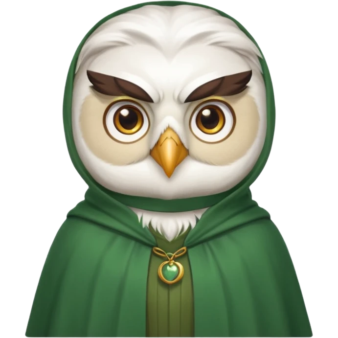 white owl professor in green cloak  emoji