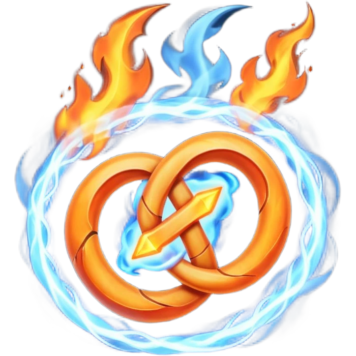  An abstract mystical fire symbol made of intertwining smoke, flame, and lightning, rune-like design, gothic realistic style, soft neutral background, emoji-style icon, clean edges. emoji