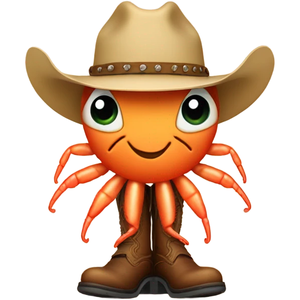 shrimp wearing cowboy boots emoji