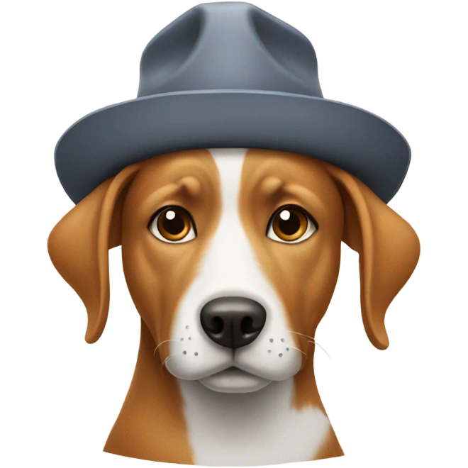 Dog wearing dog hat emoji