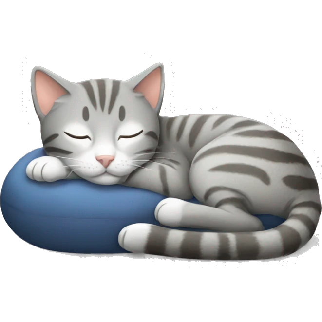 cat sleeping gray tabby emoji