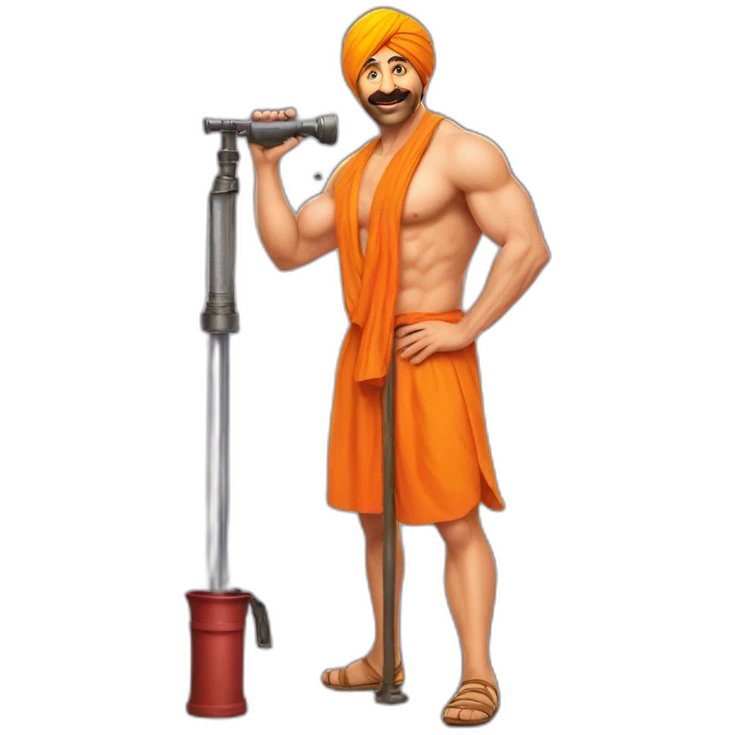 Sunny deol with handpump emoji