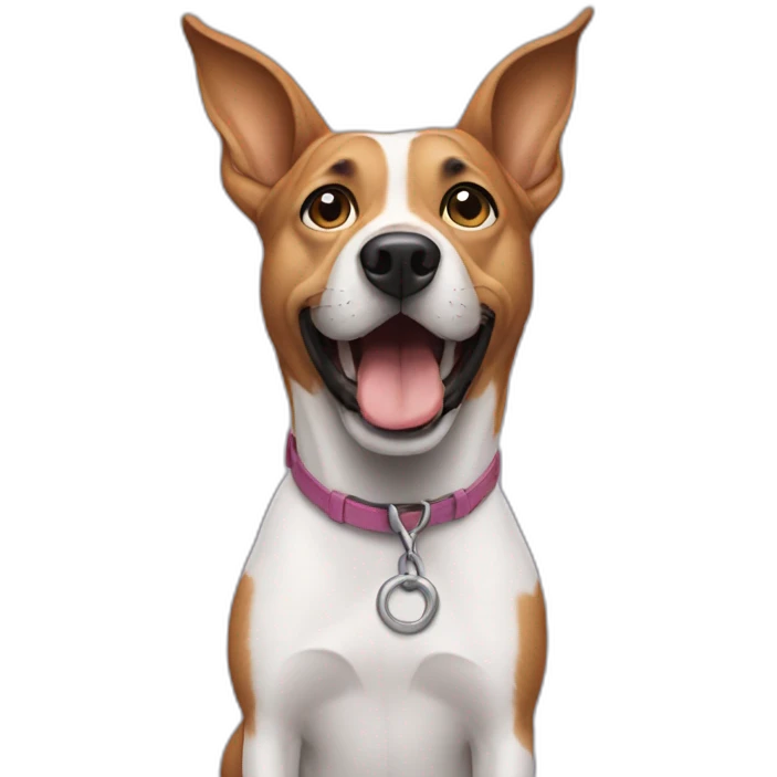 Dog with ears dancing on man emoji