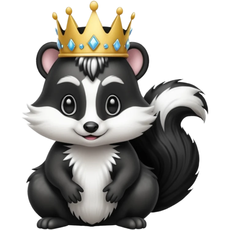Spunky skunk wearing a princess crown emoji