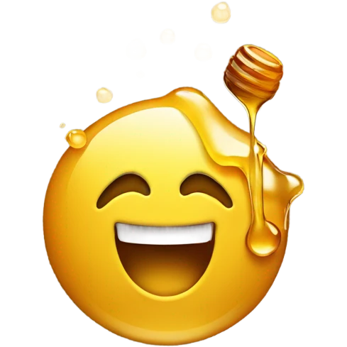 Smiley face throwing up honey emoji